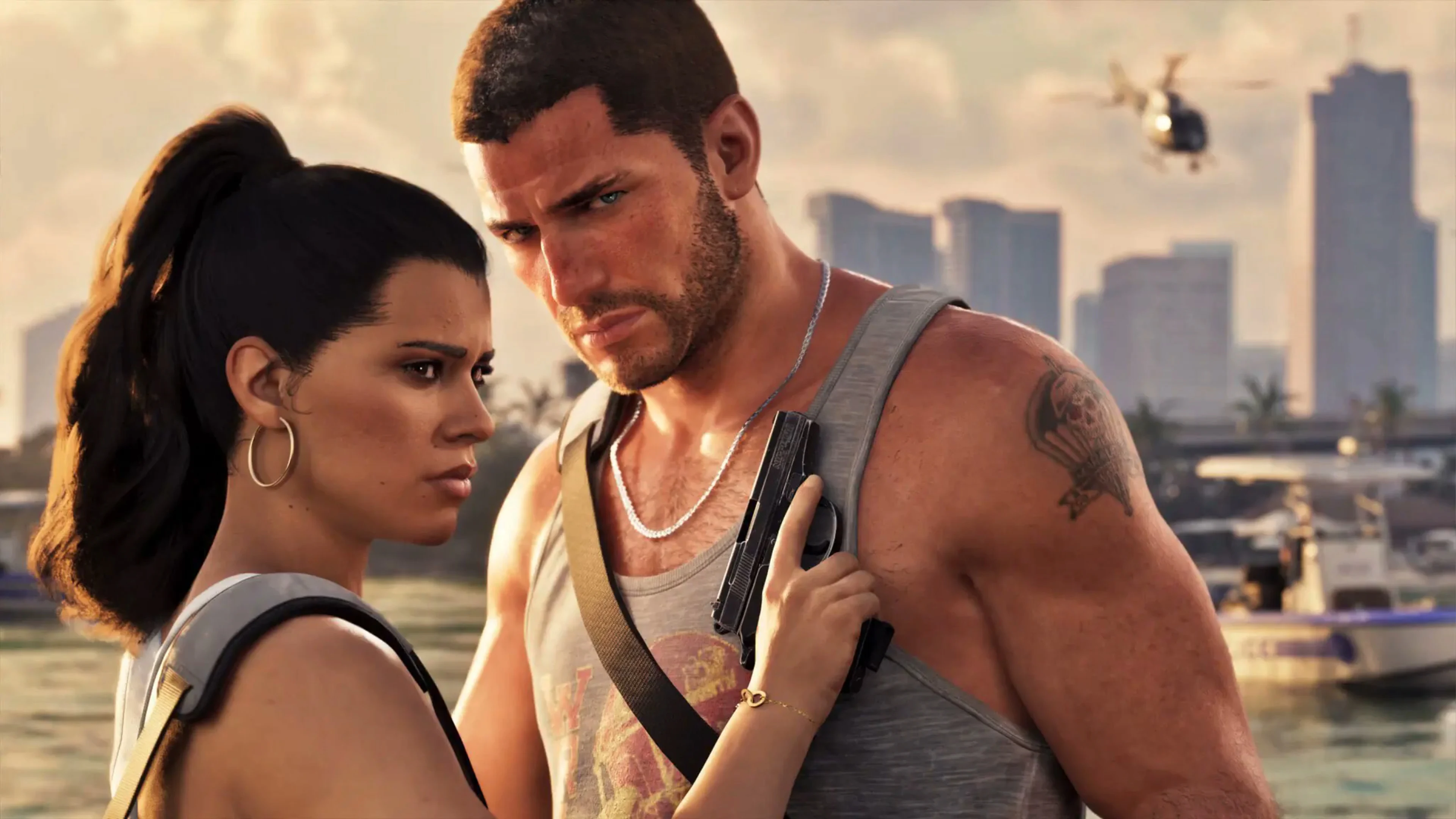 Lucia et Jason côte à côte à Vice City